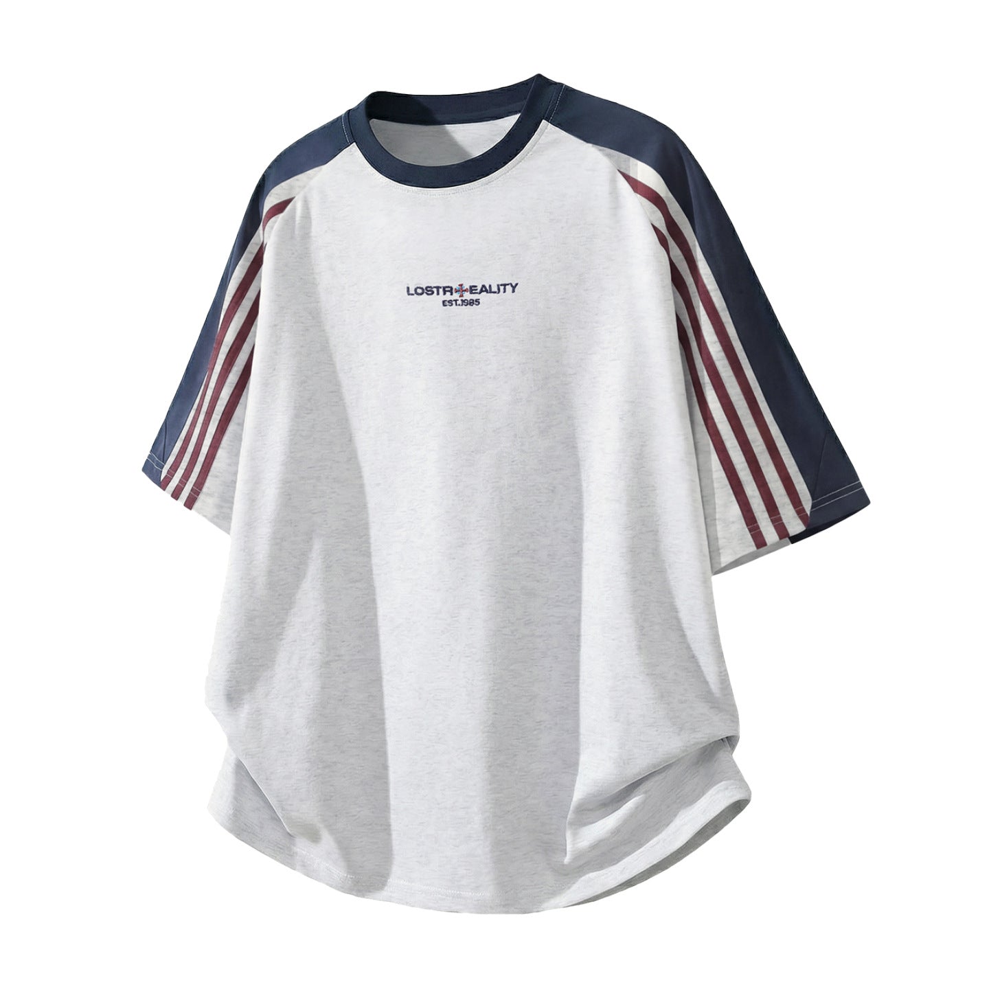 Camiseta Hombre Algodón Retro Raglán