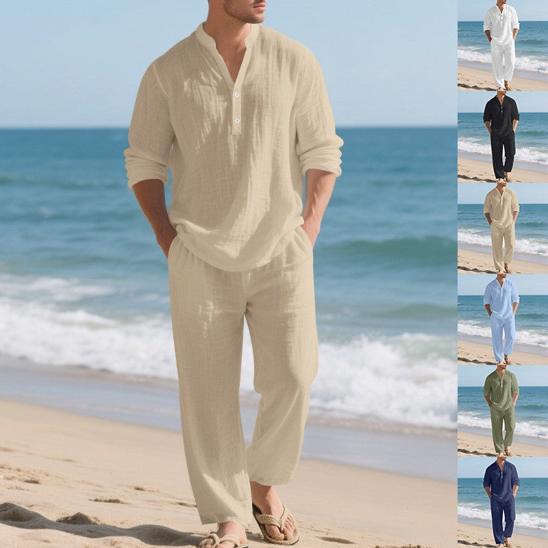 Conjunto Henley Texturizado Hombre