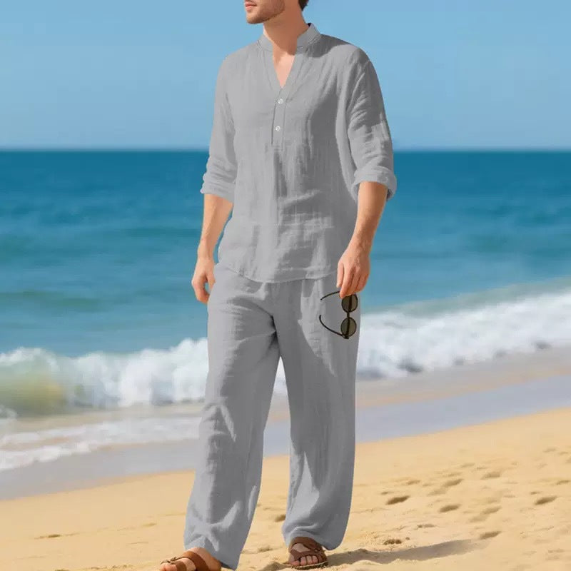 Conjunto Henley Texturizado Hombre