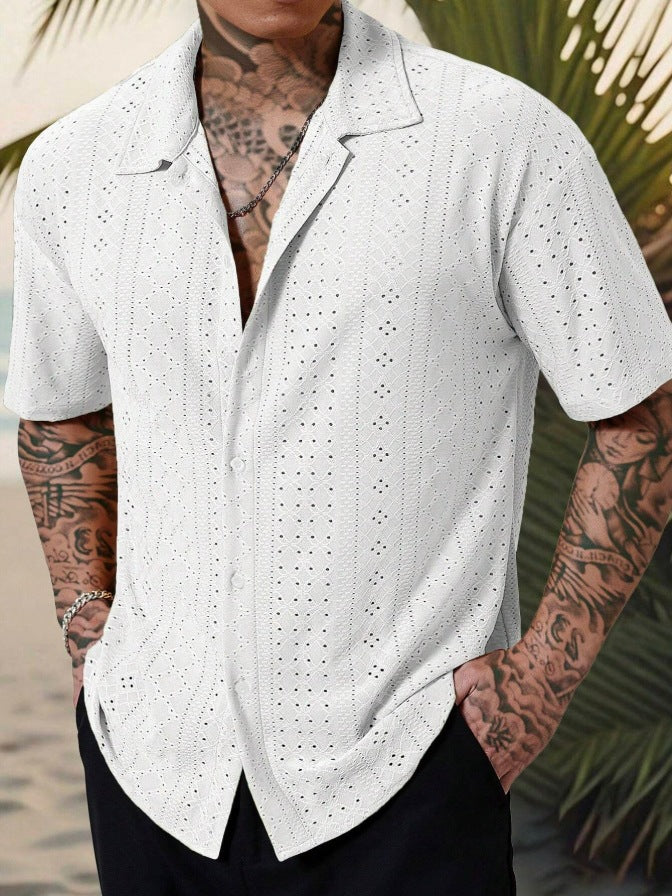 Camisa Hombre Jacquard Calada Premium