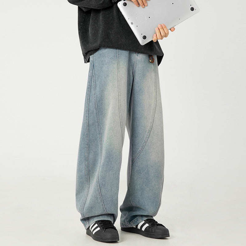 Jeans Hombre Wide Leg Lavado Premium