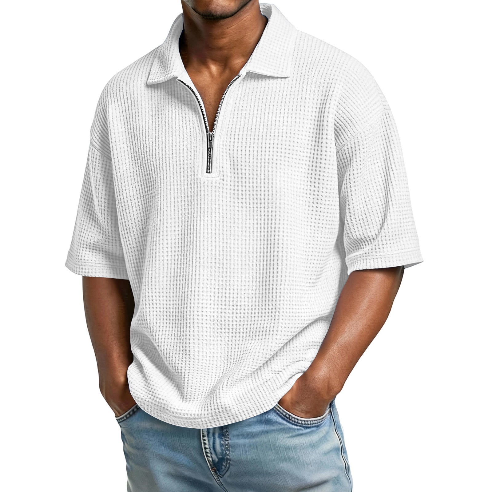 Camisa Gofre Manga Corta Hombre Casual