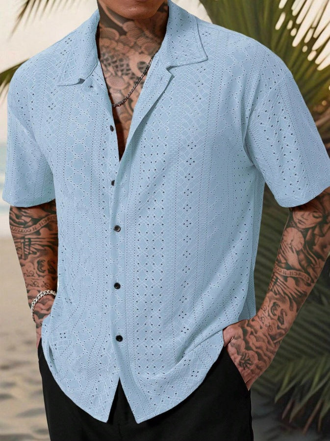 Camisa Hombre Jacquard Calada Premium