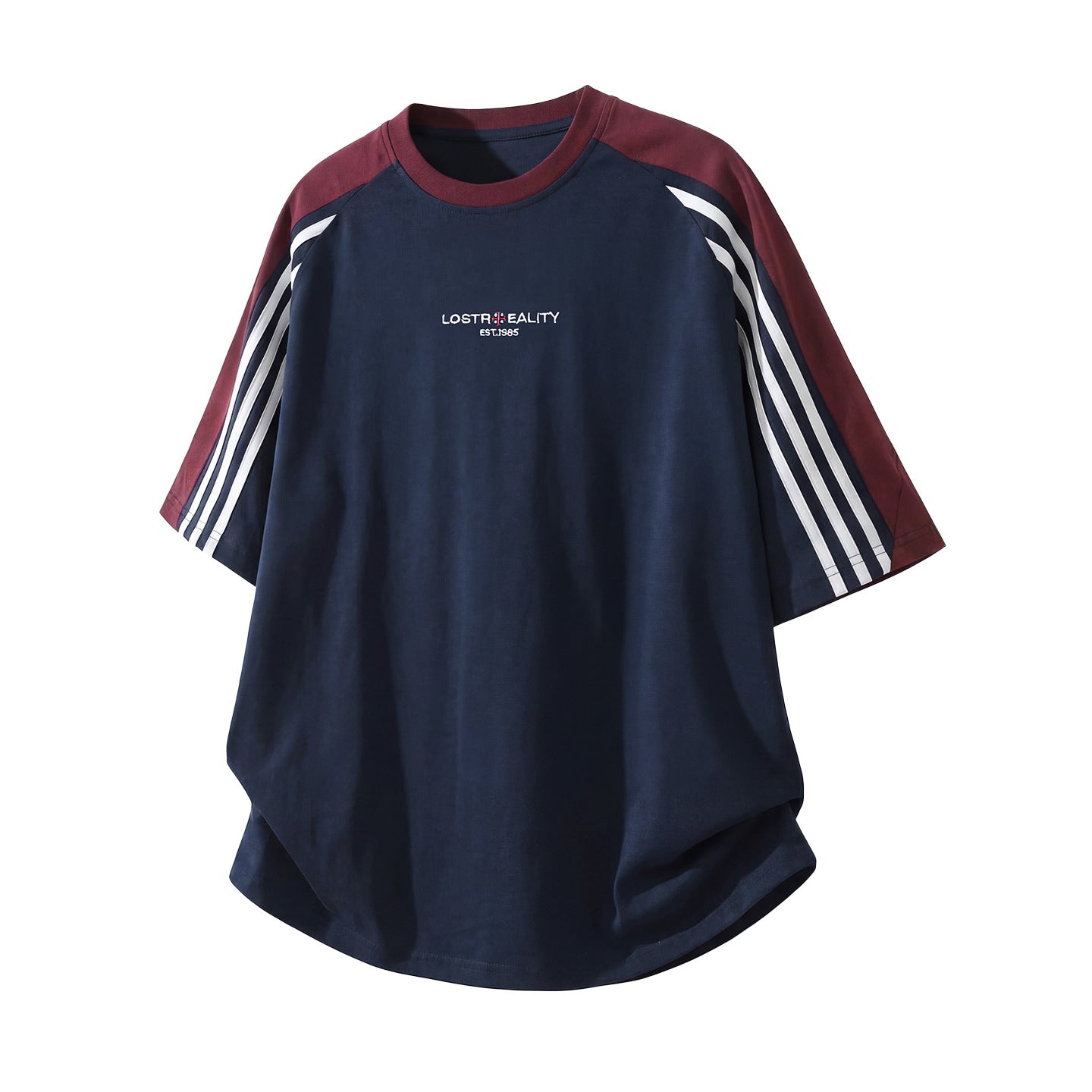 Camiseta Hombre Algodón Retro Raglán