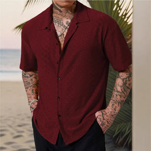 Camisa Hombre Jacquard Calada Premium
