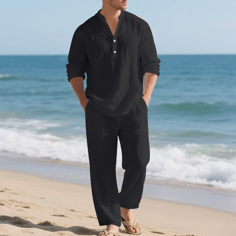 Conjunto Henley Texturizado Hombre