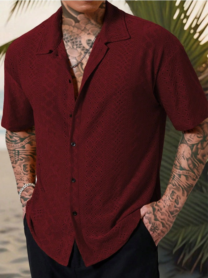 Camisa Hombre Jacquard Calada Premium