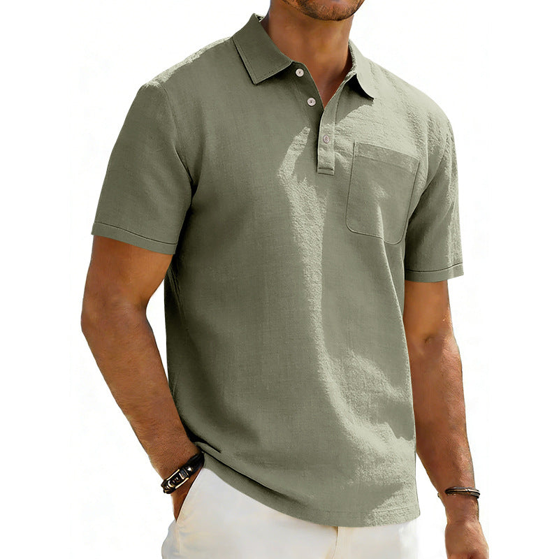 Polo Hombre Lino Premium con Bolsillo