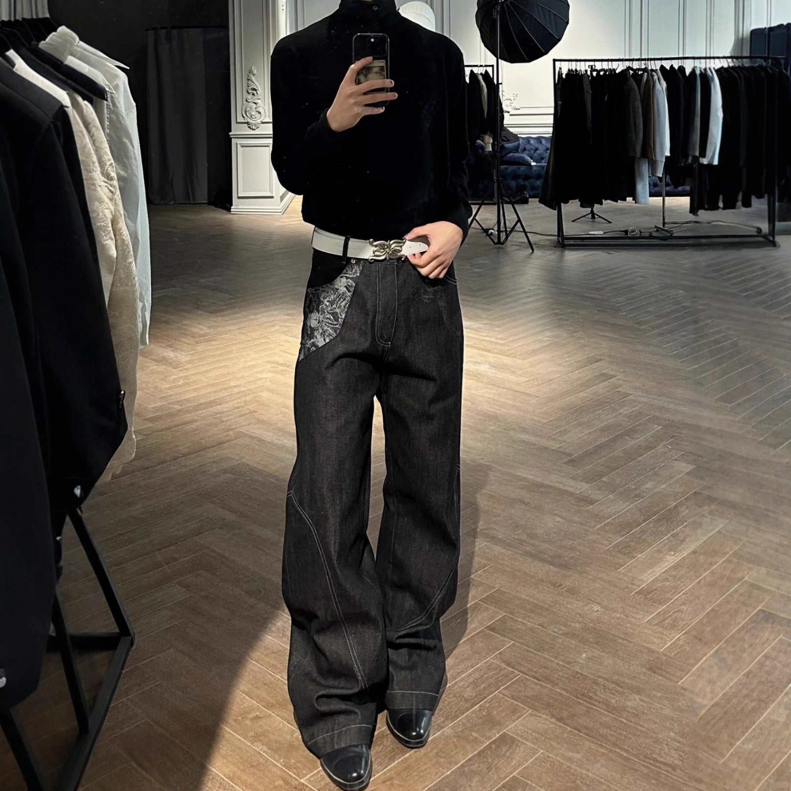 Pantalón Hombre Flare Wide Leg Premium